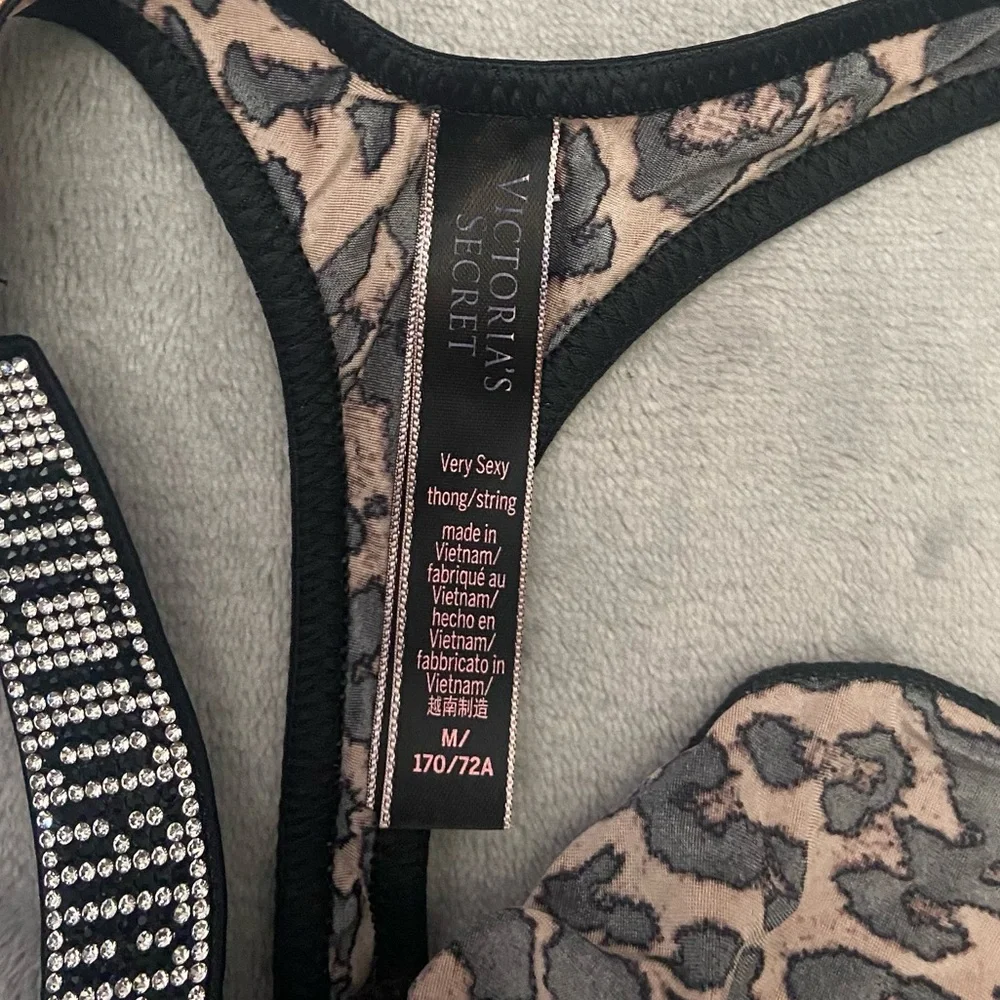 Victoria's Secret Leopard Print Thong Panty in Brown and Black